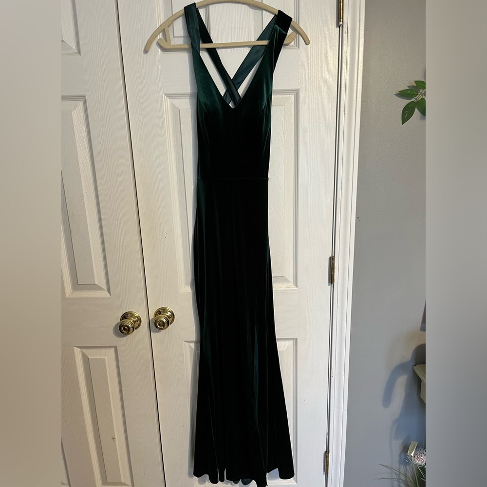 Revelry Dark Green Velvet Maxi Dress